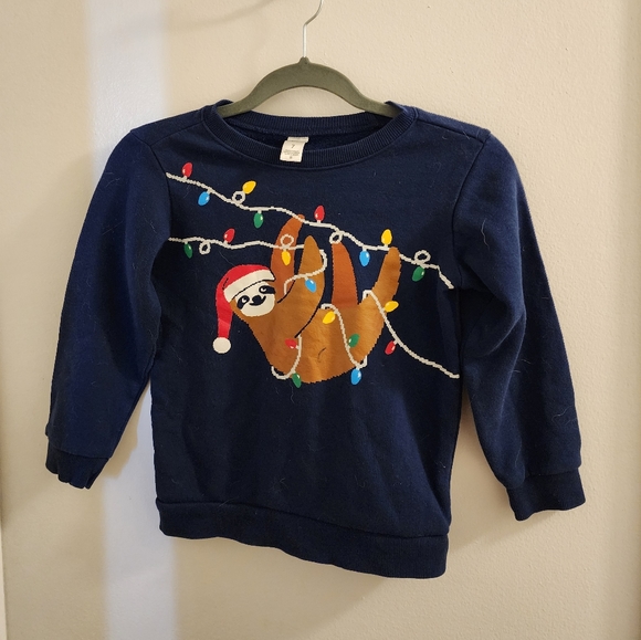 Kids Christmas Sloth Sweater Size 7 EUC - Picture 1 of 3